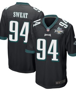 Josh Sweat 94 Philadelphia Eagles Super Bowl LVII Champions 2 Stars Men Game Jersey - Black
