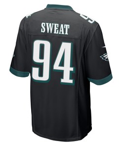 Josh Sweat 94 Philadelphia Eagles Super Bowl LVII Champions 2 Stars Men Game Jersey - Black