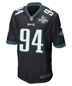 Josh Sweat 94 Philadelphia Eagles Super Bowl LVII Champions 2 Stars Men Game Jersey - Black