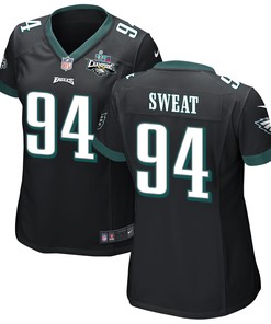 Josh Sweat 94 Philadelphia Eagles Super Bowl LVII Champions 2 Stars Women Game Jersey - Black