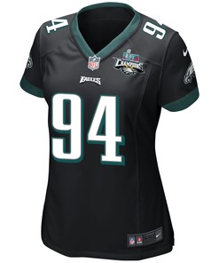 Josh Sweat 94 Philadelphia Eagles Super Bowl LVII Champions 2 Stars Women Game Jersey - Black