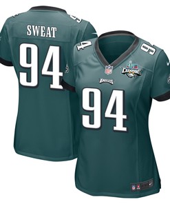 Josh Sweat 94 Philadelphia Eagles Super Bowl LVII Champions 2 Stars Women Game Jersey - Midnight Green