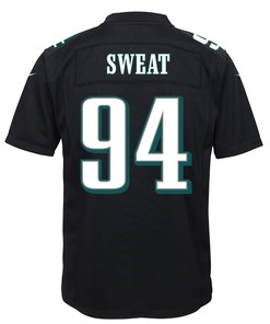 Josh Sweat 94 Philadelphia Eagles Super Bowl LVII Champions 2 Stars Youth Game Jersey - Black