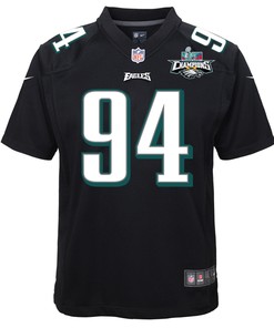 Josh Sweat 94 Philadelphia Eagles Super Bowl LVII Champions 2 Stars Youth Game Jersey - Black