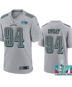 Josh Sweat 94 Philadelphia Eagles Super Bowl LVII Patch Atmosphere Fashion Game Jersey - Gray