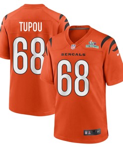Josh Tupou 68 Cincinnati Bengals Super Bowl LVII Champions Men Alternate Game Jersey - Orange