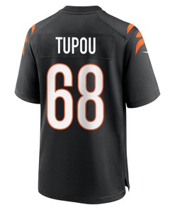 Josh Tupou 68 Cincinnati Bengals Super Bowl LVII Champions Men Game Jersey - Black