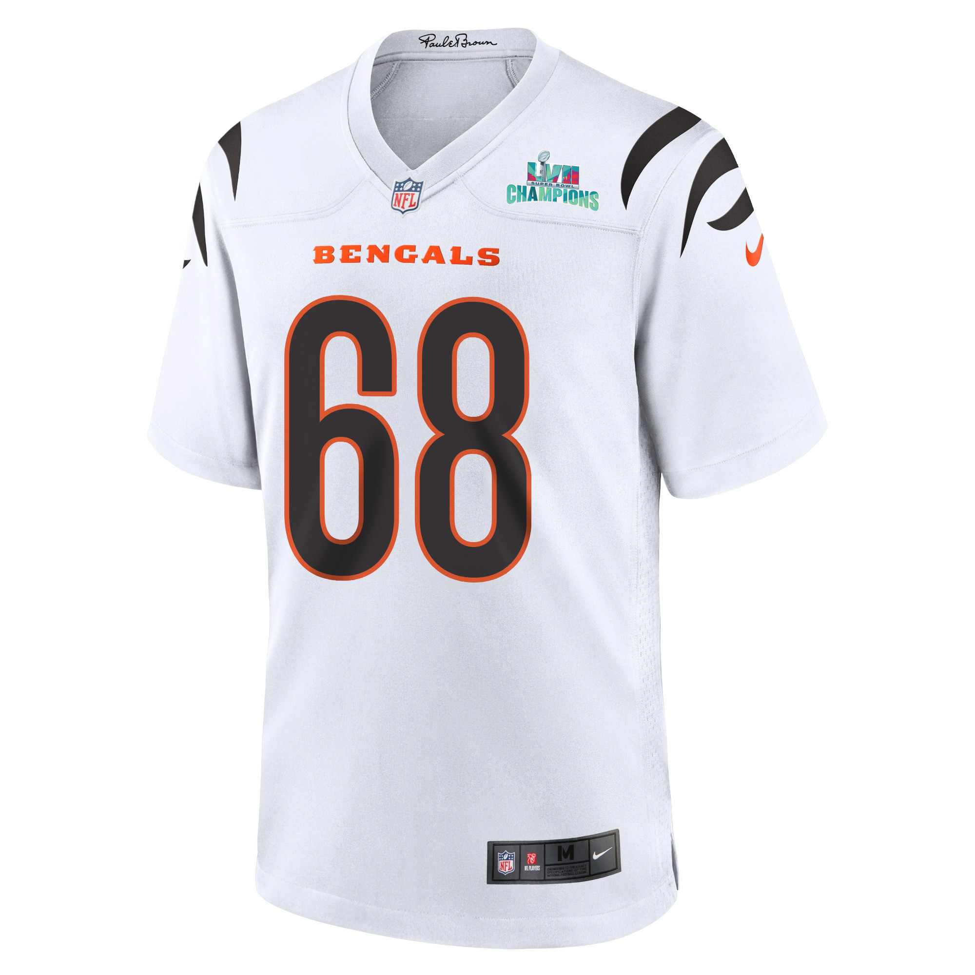 Josh Tupou 68 Cincinnati Bengals Super Bowl LVII Champions Men Game Jersey - White