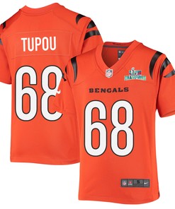 Josh Tupou 68 Cincinnati Bengals Super Bowl LVII Champions Youth Alternate Game Jersey - Black