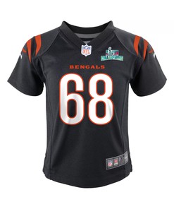 Josh Tupou 68 Cincinnati Bengals Super Bowl LVII Champions Youth Game Jersey - Black