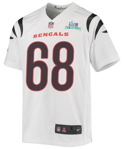 Josh Tupou 68 Cincinnati Bengals Super Bowl LVII Champions Youth Game Jersey - White