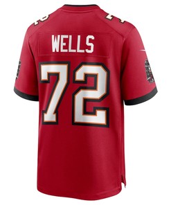 Josh Wells 72 Tampa Bay Buccaneers Game Jersey - Red