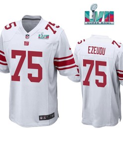 Joshua Ezeudu 75New York Giants Super Bowl LVII Super Bowl LVII White Men Game Jersey
