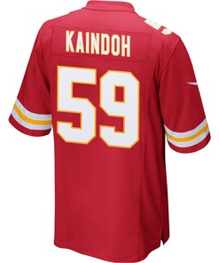 Joshua Kaindoh 59 Kansas City Chiefs Super Bowl LVII Champions 3 Stars Men Game Jersey - Red