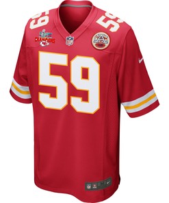 Joshua Kaindoh 59 Kansas City Chiefs Super Bowl LVII Champions 3 Stars Men Game Jersey - Red