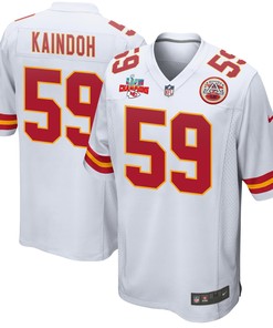 Joshua Kaindoh 59 Kansas City Chiefs Super Bowl LVII Champions 3 Stars Men Game Jersey - White