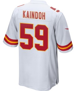 Joshua Kaindoh 59 Kansas City Chiefs Super Bowl LVII Champions 3 Stars Men Game Jersey - White