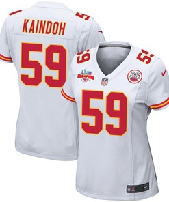 Joshua Kaindoh 59 Kansas City Chiefs Super Bowl LVII Champions 3 Stars Women Game Jersey - White