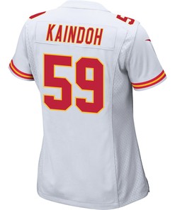 Joshua Kaindoh 59 Kansas City Chiefs Super Bowl LVII Champions 3 Stars Women Game Jersey - White