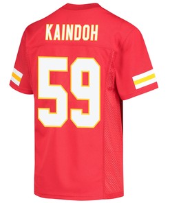 Joshua Kaindoh 59 Kansas City Chiefs Super Bowl LVII Champions 3 Stars Youth Game Jersey - Red
