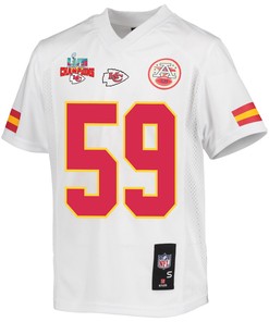 Joshua Kaindoh 59 Kansas City Chiefs Super Bowl LVII Champions 3 Stars Youth Game Jersey - White