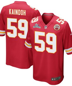 Joshua Kaindoh 59 Kansas City Chiefs Super Bowl LVII Champions Men Game Jersey - Red