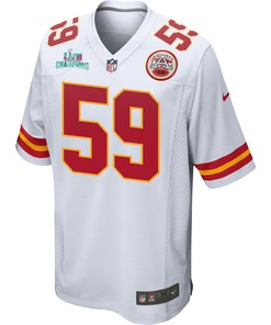 Joshua Kaindoh 59 Kansas City Chiefs Super Bowl LVII Champions Men Game Jersey - White