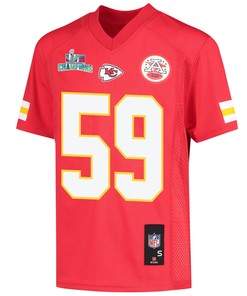 Joshua Kaindoh 59 Kansas City Chiefs Super Bowl LVII Champions Youth Game Jersey - Red