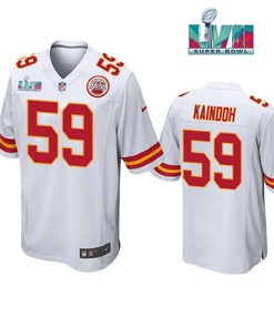 Joshua Kaindoh 59 Kansas City Chiefs Super Bowl LVII White Men Game Jersey