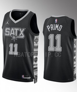 Joshua Primo 2022-23 San Antonio Spurs Black 11 Statement Edition Jersey