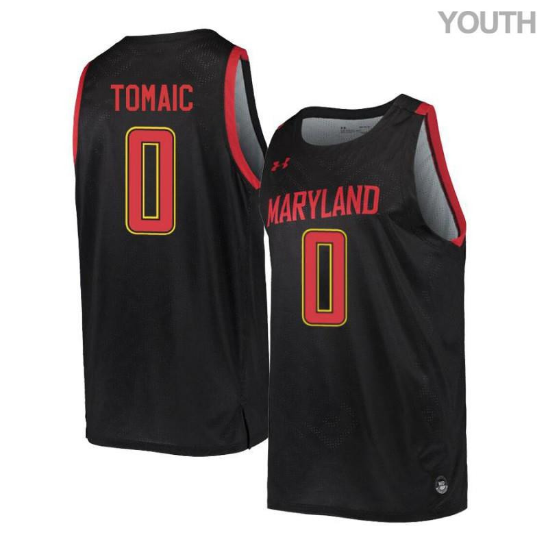 Joshua Tomaic 0 Maryland Terrapins Retro Basketball Youth Jersey - Black