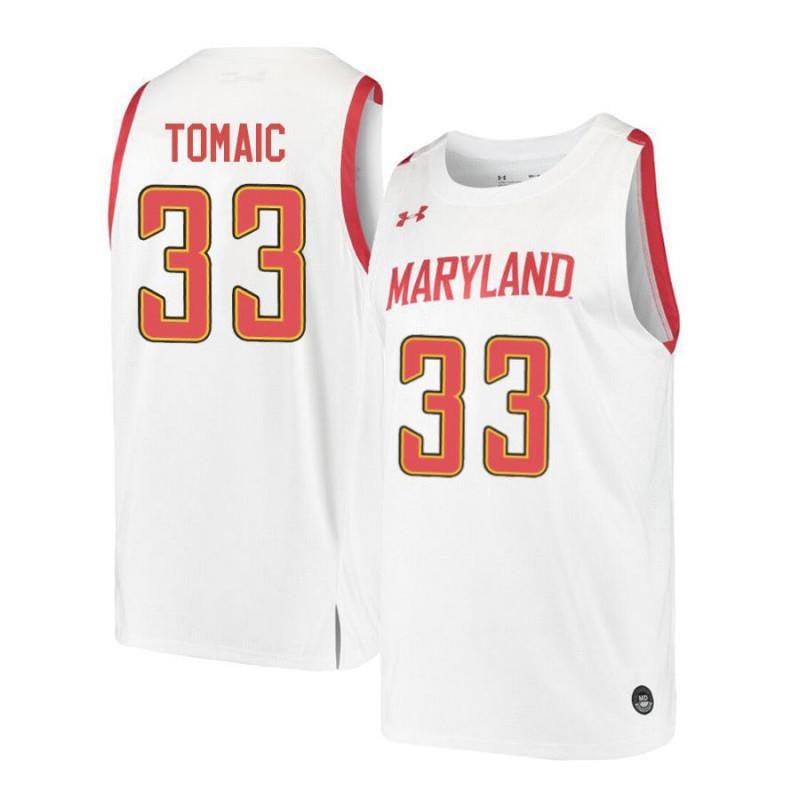 Joshua Tomaic 33 Maryland Terrapins Retro Basketball Men Jersey - White