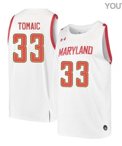 Joshua Tomaic 33 Maryland Terrapins Retro Basketball Youth Jersey - White