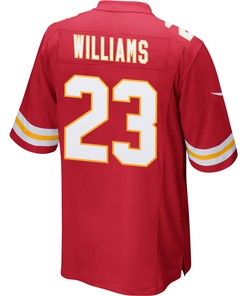 Joshua Williams 23 Kansas City Chiefs Super Bowl LVII Champions 3 Stars Men Game Jersey - Red