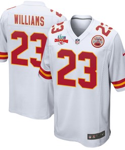 Joshua Williams 23 Kansas City Chiefs Super Bowl LVII Champions 3 Stars Men Game Jersey - White