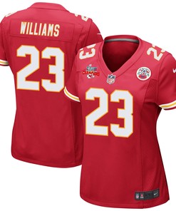 Joshua Williams 23 Kansas City Chiefs Super Bowl LVII Champions 3 Stars Women Game Jersey - Red