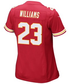 Joshua Williams 23 Kansas City Chiefs Super Bowl LVII Champions 3 Stars Women Game Jersey - Red
