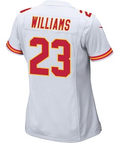 Joshua Williams 23 Kansas City Chiefs Super Bowl LVII Champions 3 Stars Women Game Jersey - White