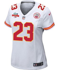 Joshua Williams 23 Kansas City Chiefs Super Bowl LVII Champions 3 Stars Women Game Jersey - White
