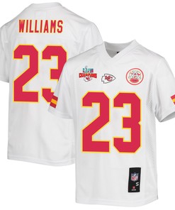 Joshua Williams 23 Kansas City Chiefs Super Bowl LVII Champions 3 Stars Youth Game Jersey - White