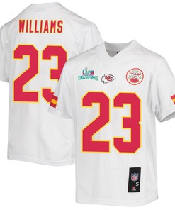 Joshua Williams 23 Kansas City Chiefs Super Bowl LVII Champions Youth Game Jersey - White
