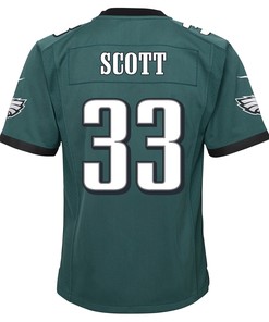 Josiah Scott 33 Philadelphia Eagles Super Bowl LVII Champions 2 Stars 2 Stars Youth Game Jersey - Black