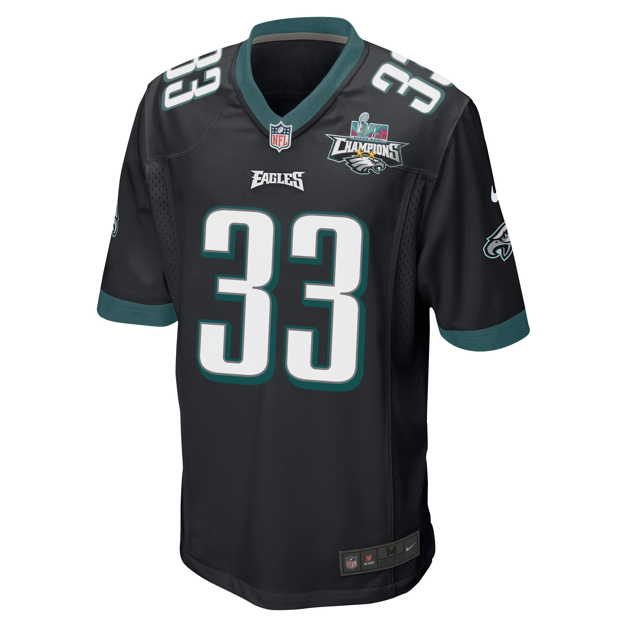 Josiah Scott 33 Philadelphia Eagles Super Bowl LVII Champions 2 Stars Men Game Jersey - Black