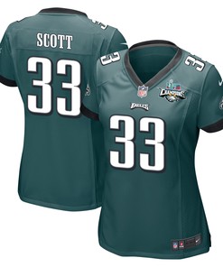 Josiah Scott 33 Philadelphia Eagles Super Bowl LVII Champions 2 Stars Women Game Jersey - Midnight Green