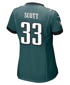 Josiah Scott 33 Philadelphia Eagles Super Bowl LVII Champions 2 Stars Women Game Jersey - Midnight Green