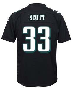 Josiah Scott 33 Philadelphia Eagles Super Bowl LVII Champions 2 Stars Youth Game Jersey - Black