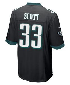 Josiah Scott 33 Philadelphia Eagles Super Bowl LVII Champions Men Game Jersey - Black