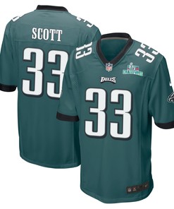Josiah Scott 33 Philadelphia Eagles Super Bowl LVII Champions Men Game Jersey - Midnight Green