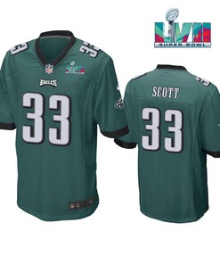 Josiah Scott 33 Philadelphia Eagles Super Bowl LVII Game Player Men Jersey - Green