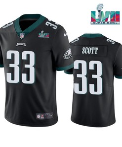 Josiah Scott 33 Philadelphia Eagles Super Bowl LVII Vapor Limited Men Jersey - Black